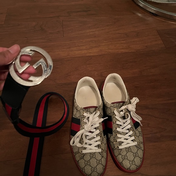 Mens Gucci ace sneakers & matching belt size 9 & 34-36 - Picture 5 of 5